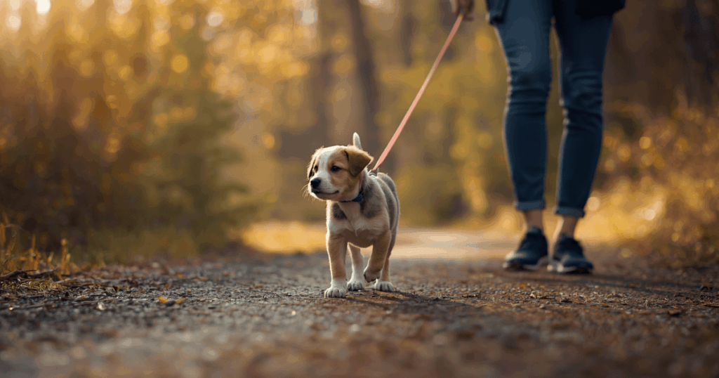 Welpenspaziergang durch den Wald